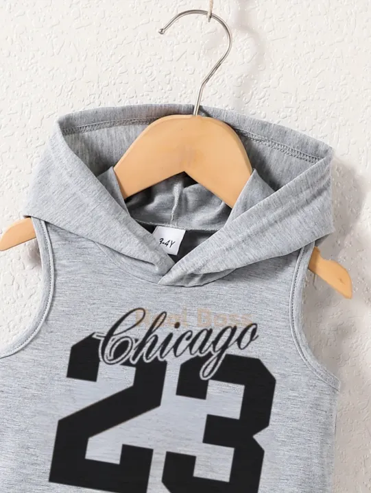 Boys'%20Summer%20Hooded%20Fashion%20Simple%20Popular%20Chicago%2023%20Print%20Shorts%20Set,%20for%20Outdoor,%20Sleeveless,%20Casual%20Summer%20Outfit,%20Lightweight%20Polyester%20Blend,%20Easy%20Care%20-%20Image%202