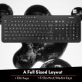 Macally Wireless Keyboard - 2.4G Ergonomic Full Size Keyboard Wireless - Wireless USB Keyboard for Laptop Windows PC Windows Desktop Computer - Black  ~ PATELWALA. 