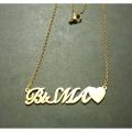 BISMA NAME NECKLACE PENDANT LOCKET ; STAINLESS STEEL. 