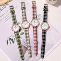 The student new watch women's ins small square lattice gift Fan Korean Japanese digital scale silent watch is for exclusive use of the exam. 