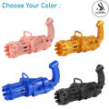 8 Hole Bubble Machine Massive Bubble Gattler Toygun With Bubble liquid for Kids Automatic Electric Bubble Maker Machine - Pink. 