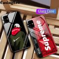 Casinglee for Samsung Galaxy A71 Case Tempered Glass Protector Mirror Couple Back Cover SUP Supreme Design Samsung A71 case cover For girls and Boys. 
