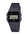 Casio General POP Black Resin Case Square Digital Stop Watch, LED Light, Alarm, Calendar, Multi-Function Black Bio-Based Resin Band Watch-F-91WB-8ADF. 