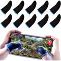 PUBG Mobile Finger Sleeve, Pack of 10 Finger Sleeves for Gaming, Anti-sweat Thumb Sleeves for Mobile Gaming, Breathable Pro Gaming Finger Gloves, Weightless Magnetic Touch Screen Finger Sleeves (Blue). 