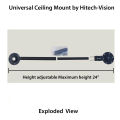 Hitech-Vision Universal Projector Ceiling Mount Bracket - 24 Inches - Black. 