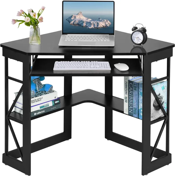 Computer%20Table%20for%20corner%20with%20Smooth%20Keyboard%20&%20Storage%20Shelves%20for%20Home%20Office%20Workstation%20Table%20,%20White%20&%20Gold%20-%20Image%203