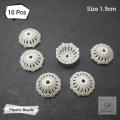 10 Pcs  Whiet Color Pearl white flowers bowl beads 1.9 cm. 
