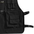Utility Vest for Men Women, Cargo Vest, Breathable Front Buckle Casual Waistcoat Outerwear 2XL Black. 