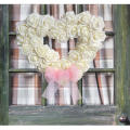Home decor Heart-shaped wreath Delicate Pink White White rose wreath Heart-shaped Red Romantic Valentine's Day wreaths for Valentine's Day decoration Home decoration Wedding venue decor Gift for loved. 