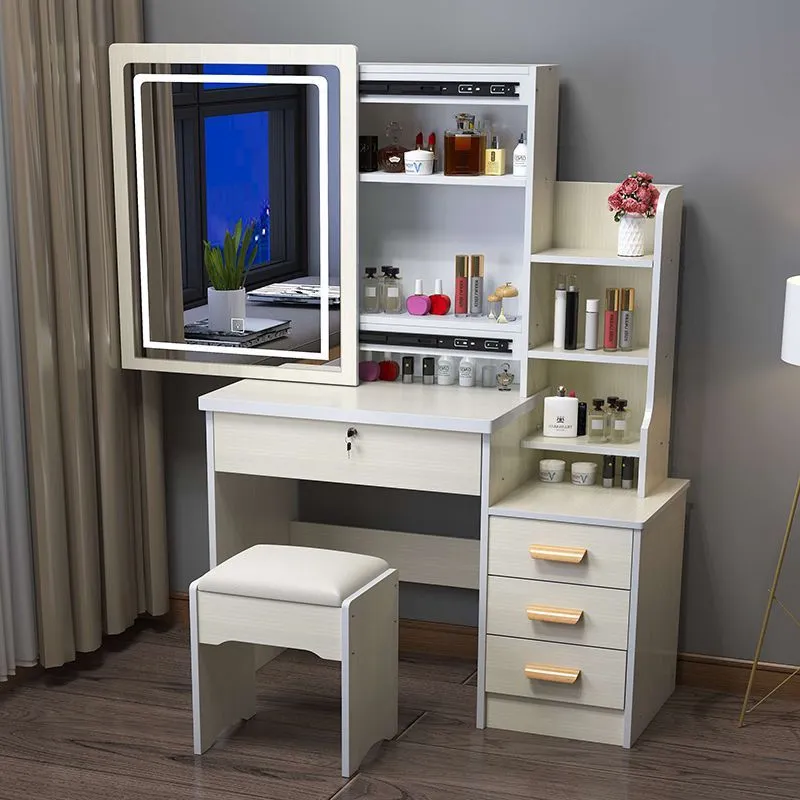 white christmas dresses JASIWAY Wooden Dressing Table with LED Mirror – JASIWAY Furniture main image 0