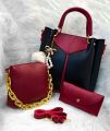 Hand bags for girls pack of 3 and 4 piece set with long strap and Stylish Chains and Keychain. 