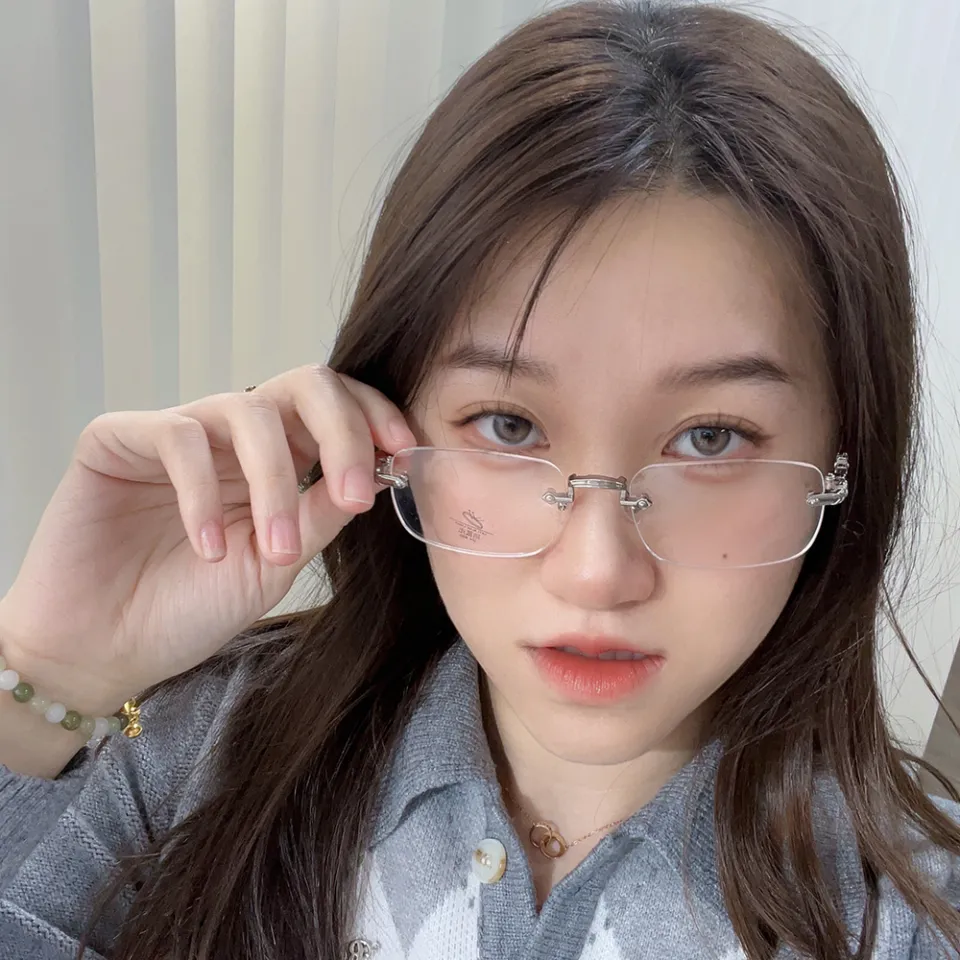 Ultra-light Titanium Glasses Frame Men Women Rimless Prescription