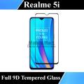 Realme 5i Full Black 9D/5D/10D/11D/6D Tempered Glass Screen Protector Edge to Edge Full Glue Premium Quality Glass For Realme 5i. 
