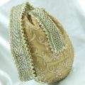Designer Traditional Embroidered Chiffon Potli Bag 8 Inch Wedding and Party Clutch Gift for Women. 