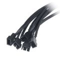 Black Net Sleeved IDE Molex to 5 x 4-Pins PWM CPU Case Cooling Fan Splitter Hub Power Adapter Cable, Molex to PWM 1X5. 