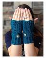 Dark Blue Wool Gloves for Women. 