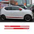 2PCS Turbo RS Side Skirt Stripes Car Styling Door Decor Stickers Auto Customized Body Decal Racing SportFor Suzuki ALTO. 