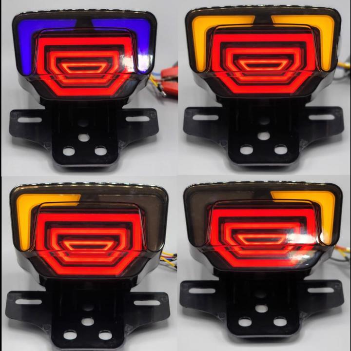 Motorcyle 70cc And 125cc LED Tail Light Stop Turn Signal with Scanning Dynamic Animation Breathing DRL 40GF