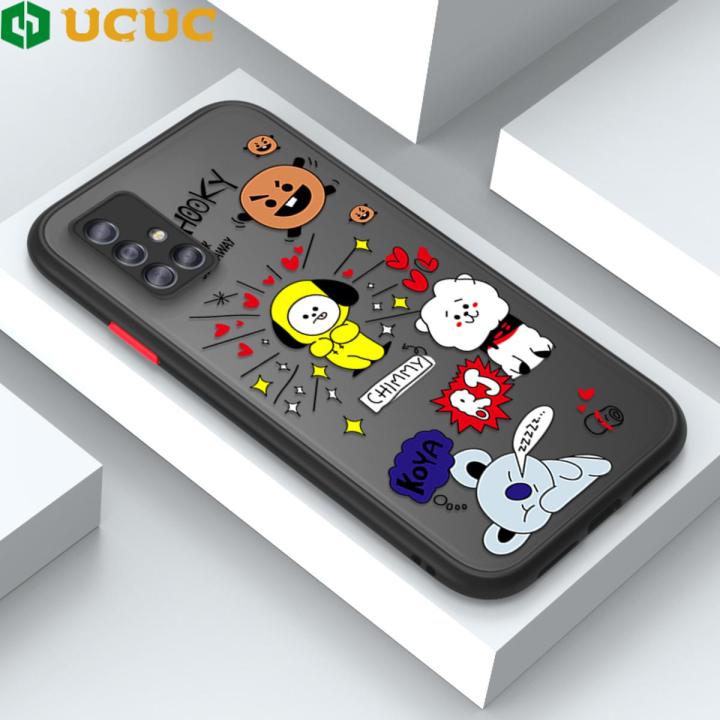 UCUC for Samsung Galaxy A51 Back Cover Hip Hop BTS Frosted Transparent Hard Phone Case Thin Shockproof Full Cover Camera Protect Case