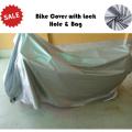 Motor Bike Cover All Sizes Bike Parking Top Cover With Lock Hole Dust, Scratch & Rust Proof, Waterproof For 70CC, 100CC, 125CC,. 