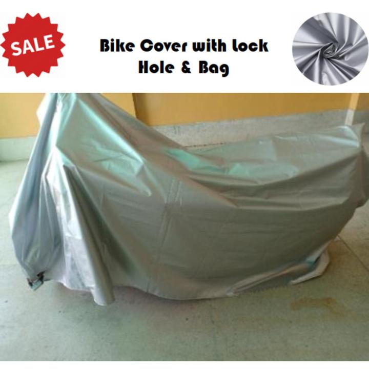 Motor Bike Cover All Sizes Bike Parking Top Cover With Lock Hole Dust, Scratch & Rust Proof, Waterproof For 70CC, 100CC, 125CC,