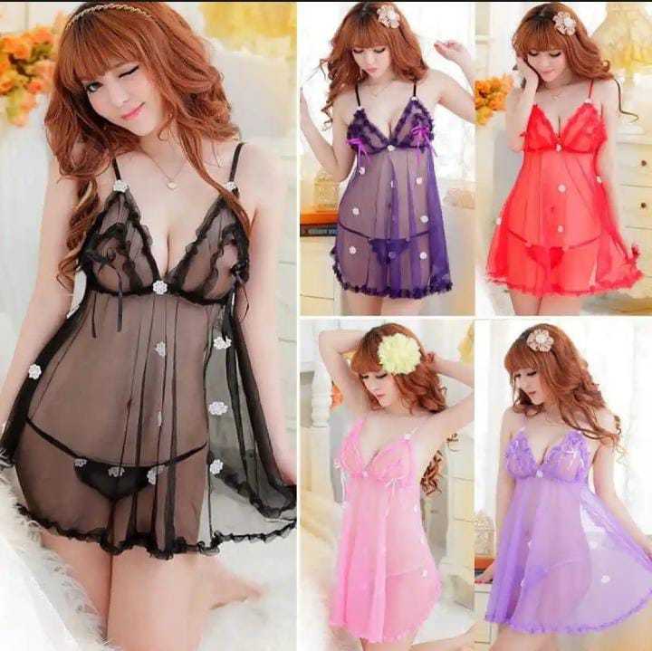 Transparent Sexy Net Bridal Nighty for Women