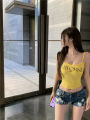 American style spicy girl small camisole tank top for women, summer cover, double breasts for external wear, and sleeveless sports shorts for inner wear. 