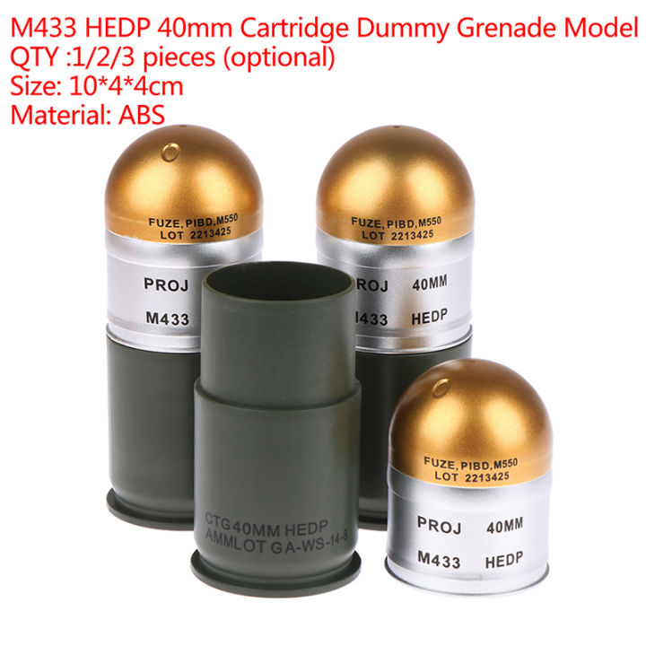 1/2/3 pcs M433 HEDP 40mm Cartridge Dummy Grenade Model Mini Storage Case Military Fan Toy Collection Gift Airsoft Display Decoration Video Props Cos Model Storage Box