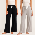 MK Garments - Pack of 2 Women & Kids Jersey Trousers Comfortable Soft Fabric Wide Leg  Pants with Adjustable Waist For Girls. 