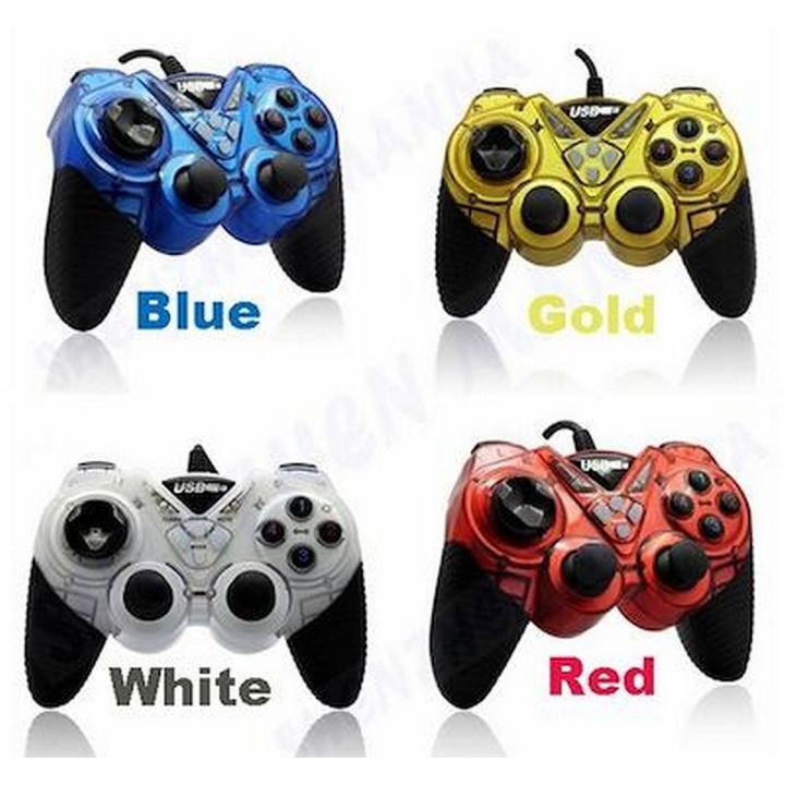 Colorful USB 2.0 Wired controller Double Shock Gamepad Joystick Joypad PC Controller for Computer Laptop