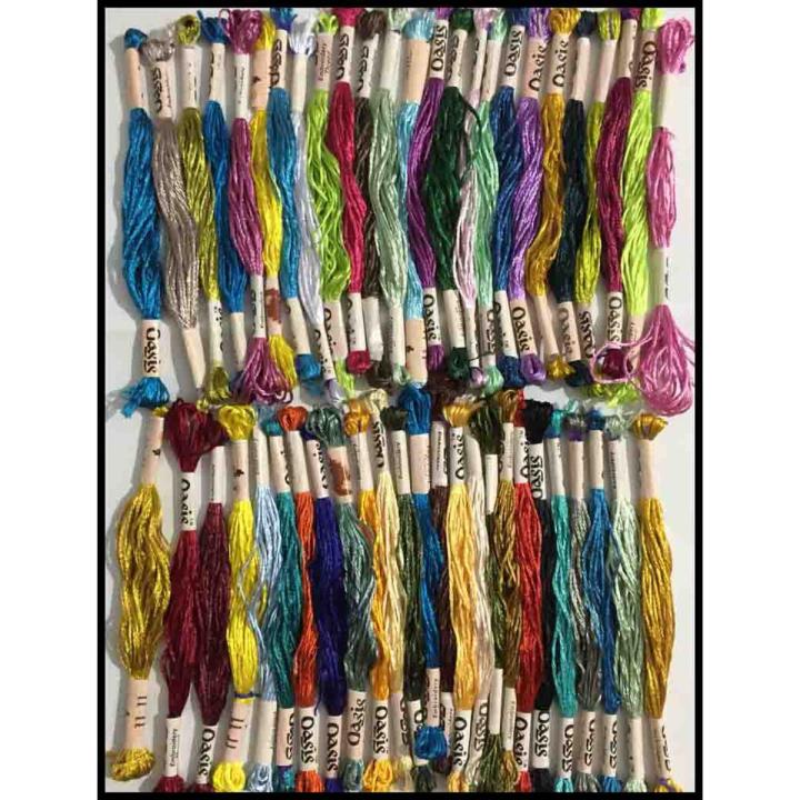 50 Oasis Silk/Rayon Stranded Different Skeins Thread for Embroidery
