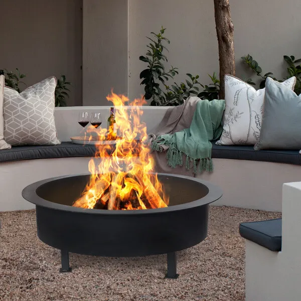 INNOVA Kalahari 80 Black Fire Pit – Heavy Duty 3-4mm Steel Outdoor ...