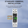 Din Rail Single Phase Ampere Meter Ac 40-500V Mini Modular Ammeter Gauge Indicator LED Digital Display, Not Transparent Durable Easy Install. 