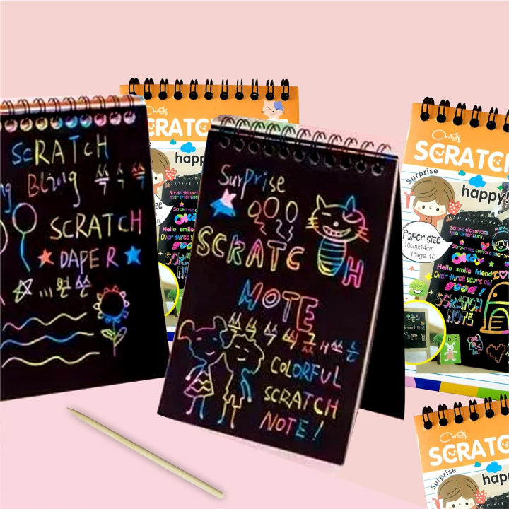 SP%20Dealz%20%20Small%20Size%20Kid's%20Scratch%20Book%2010-Pages%20Colorful%20Scratch%20Paper%20Note,%20DIY%20Art%20Book%20with%20Wooden%20Stylus%20Scratching%20Tool%20for%20Kids,%20Girls,%20Boys%20Birthday%20Gifts%20(10cm%20x%2014cm)%20-%20Image%209