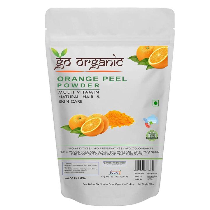 Go Organic Orange peel powder for hair conditioning, skin care (100)