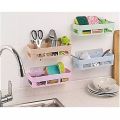Plastic Inter Design Bathroom Kitchen Organize Shelf Rack Shower Corner with Wall Mounted Suction Cup. 
