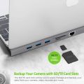 Omars USB C Hub Adaptors Slim 10 in 1 Adapter with Type C Dock, USB C HUB 3 USB 3.0 Ports, 4K HDMI, VGA, Ethernet LAN, SD/TF Card Slot, 3.5mm Audio for Mac Book Pro, Huawei, Samsung S8/S9 and More. 