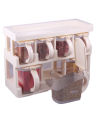 Spice Rack with 7 Spices Jars,Spice Rack Masala Box Spice Jar Storage Jar Boxes Red 7 Pcs Set for Kitchen. 