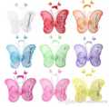 Fairy Wings Set For Girls Red White Purple Pink Light Blue Butterfly Wings set for Kids Party Dress Costume. 