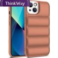 【ThinkWay】Luxury Down Jacket Cloth Cover For iPhone 13 11 12 Mini Pro Max XR X S XS 7 8 Plus Soft Puffer Case Shockproof Silicone Bumper. 