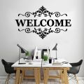 Welcome Designed Wall Stickers 12 Inches by 24 Inches Easy Peel and Stick Vinyl for Smooth Surfaces. 