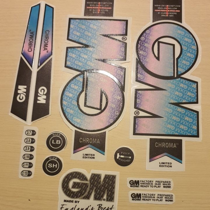 [3D] Gunn & Moore Chroma Edition Cricket Bat Stickers [3D]