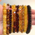 100% Natural Amber Bracelet Healing Energy Gemstone Stretch Men Women Bracelets Fashion Jewelry Gift. 