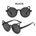 【hot】 Kids Sunglasses Summer Girl Boys Cute Cartoon Cat Ears Ultraviolet-Proof Round Convenience Glasses Eyewear Shades Goggles. 