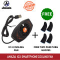X13 Universal Mobile Game Cooler System Cooling Fan | Adjustable Portable Light PUBG Gamepad Trigger Controller Holder Stand Radiator For All Smart Phone Devices.. 