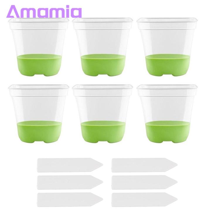 Transparent Square Nursery Pot 6/12pcs Silicone Nursery Pot Clear Square Plant Pots with Drainage Holes Reusable Flower Pot for Healthy Root Growth Easy Transplant Plastic Pots Buyers' Choice Easy