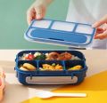 4 Compartments Bento Box With Fork, Kids Lunch Box with Accessories, Lunch Box, Kids School Tiffin Box. 