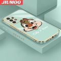 JIUMOO For Samsung Galaxy A32 4G Case Cartoon Cute Squirrel Luxury Plating Side Phone Cases Pattern Silicone Casing Full Cover Camera Protection Shockproof Softcase. 
