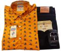 PAIR FOR CASUAL USE CASUAL SHIRT/ JEANS PANT & BELT FOR MEN AND BOYS PREMIUM QUALITY MADE FOR TRENDY AND FASHION LOOK FULL SLEEVES AND VERY SOFT & COMFORTABLE TO WEAR. 