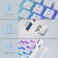 Tezarre TK63 Wireless Keyboard Bluetooth/2.4G/USB Wired 60% Mechanical Gaming Keyboard RGB Backlit PBT Pudding Keycaps Hot-Swappable. 